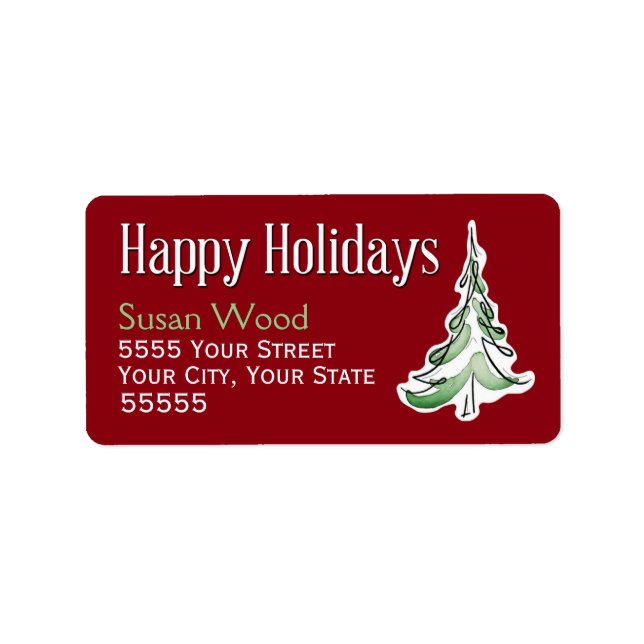 Wintry Pine Holiday Address Labels Adressaufkleber (Vorne)
