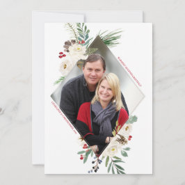 Wintry Wonderland Diamond Foto Holiday Flat Card Einladung