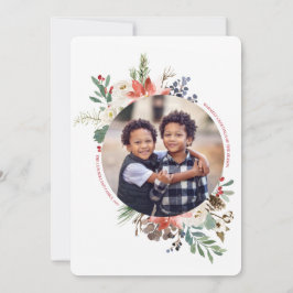 Wintry Wonderland Round Foto Holiday Flat Card Einladung