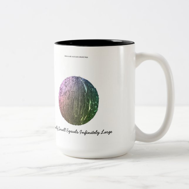 Winzig kleine Gleichgestellte unendlich groß Zweifarbige Tasse (Rechts)
