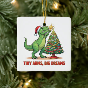 Winzige Arme Große Träume T-Rex Weihnachtsbaum  Keramikornament