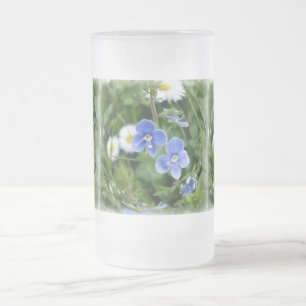 winzige blaue Blumen Mattglas Bierglas