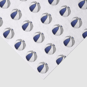 winzige blaue graue Basketball-Muster Seidenpapier