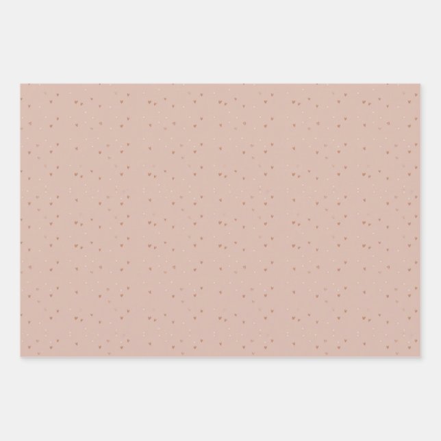 Winzige braune Herzen  Geschenkpapier Set (Vorderseite 3)