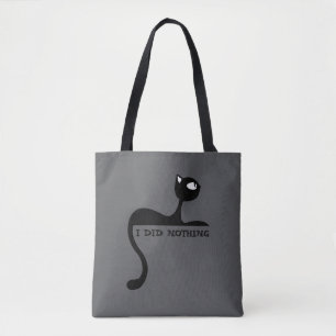 Winzige Chaos-Agentin Schwarze Katze graue Trageta Tasche