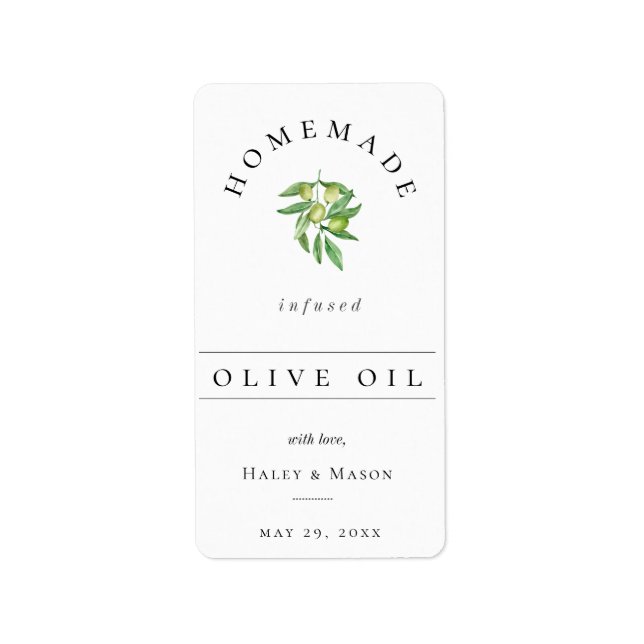 Winzige Flasche Olivenöl-Bonbons Sticker Adressaufkleber (Vorne)