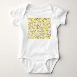 Winzige gelbe Blumen: Aquarell Nahtlos. Baby Strampler