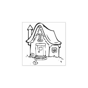 winzige Hütte Art Briefmarke Gummistempel