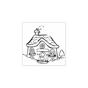 winzige Hütte Art Briefmarke Gummistempel