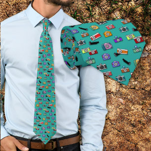 Winzige Kameras Muster Fotografen Krawatte