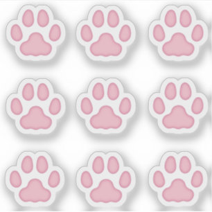 Winzige Katzenpfotenabdrücke Rosa Tierfährten Aufk Aufkleber