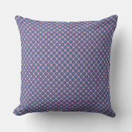 Winzige Lila Sterne und blaue Quadrate Kissen