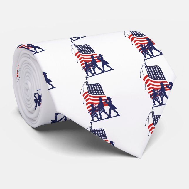 Winzige Männer und amerikanische Flagge Krawatte (Gerollt)