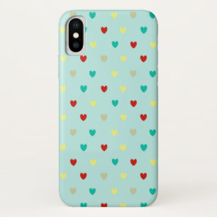 Winzige Polka-Herzen auf Meeresgrün Case-Mate iPhone Hülle