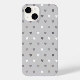 Winzige Polka-Herzen in Grautönen Case-Mate iPhone 14 Hülle
