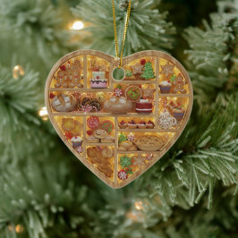 Winzige Regale Weihnachtsbäckerei Gebäck 2D-Druck Keramik Ornament