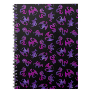 Winzige rosa und violette Raumdrachen Notizblock
