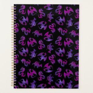 Winzige rosa und violette Weltraumdrachen Planer
