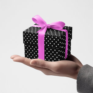 Winzige schwarze und weiße Tupfen Geschenkpapier