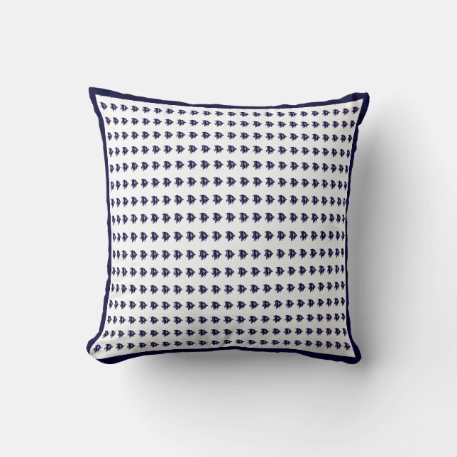winzige Seefische auf weißem PILLOW Kissen (Vorderseite)