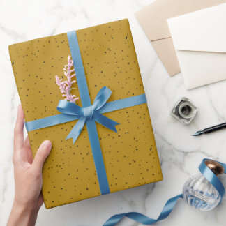 Winzige unregelmäßige Punkte auf dunklem Gelb Geschenkpapier