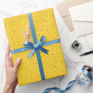 Winzige unregelmäßige Punkte auf Gelb Geschenkpapier