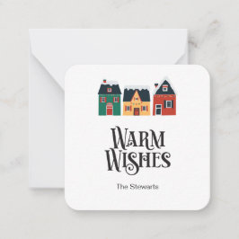 Winzige Warm Wwünschcard, Weihnachtsdorf Mitteilungskarte