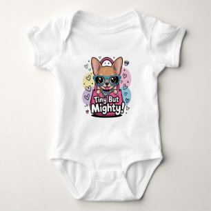 Winziger aber mächtiger Chihuahua-Schlüsselanhänge Baby Strampler