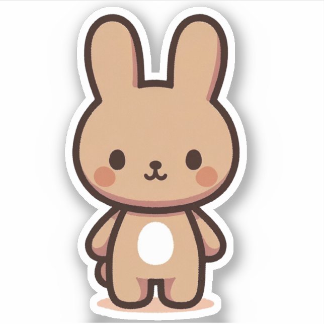 Winziger brauner Hase aus dem Wald Aufkleber (Vorderseite)