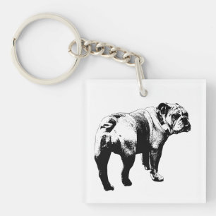 Winziger Bulldogge, Treuer Tile Schlüsselanhänger