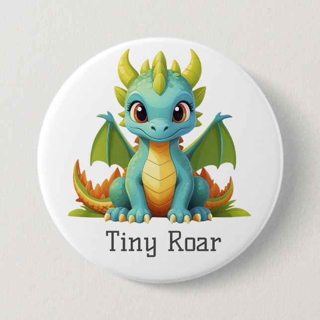 Winziger Fantasy-Drache-Baby-Button Button (Vorderseite)