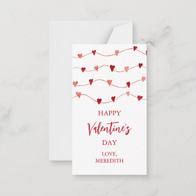 Winziger glücklicher Valentinstag Kinder Klassenzi Mitteilungskarte (Vorderseite)