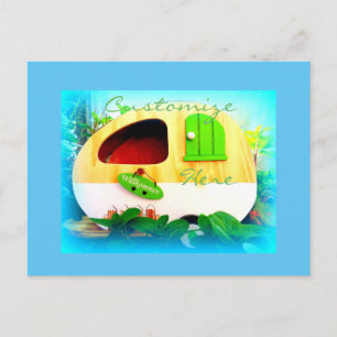 winziger Hauswagen Zigeunerkarawane Postkarte