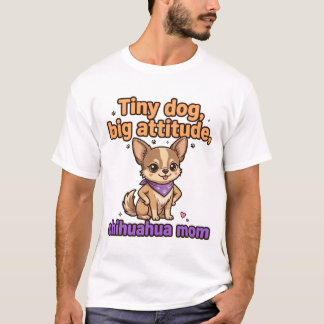 Winziger Hund, große Attitüde — Chihuahua-Mama T-Shirt