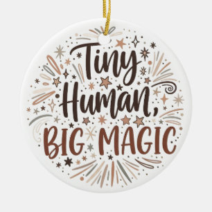 "Winziger Mensch, große Magie" Boho-Sternenexplosi Keramik Ornament