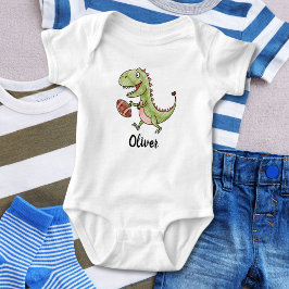 Winziger Trex Personalisiert Fußball spielen Baby Strampler