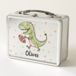 Winziger Trex Personalisiert Fußball spielen Metall Brotdose