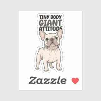 Winziges Körperriesenattitüde Französische Bulldog Aufkleber