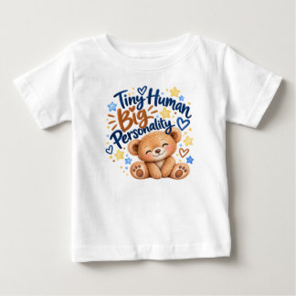 Winziges Mensch großes Persönlichkeit Süßer Teddyb Baby T-shirt