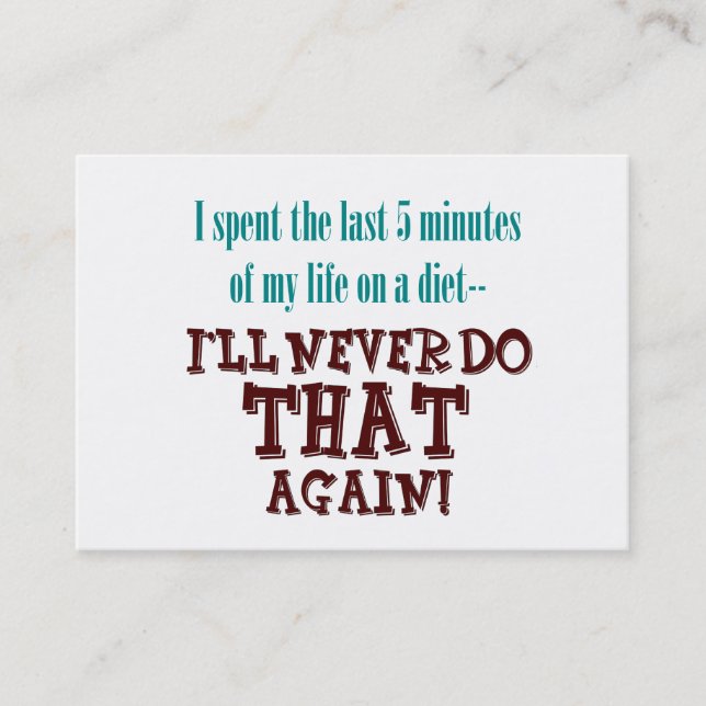 Winziges Profil oder Visitenkarten der Diät-5 Visitenkarte (Vorderseite)