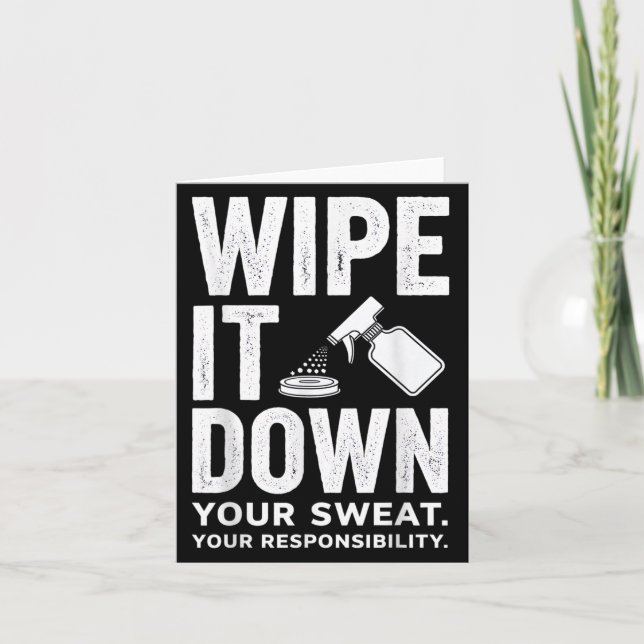 Wipe It Down Fitness Motivation Art  Karte (Vorderseite)
