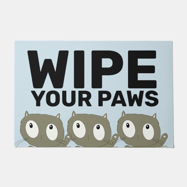 WIPEN SIE IHRE PAWS NIEDLICHE CAT LOVER TÜR MAG FUßMATTE (Vorderseite)
