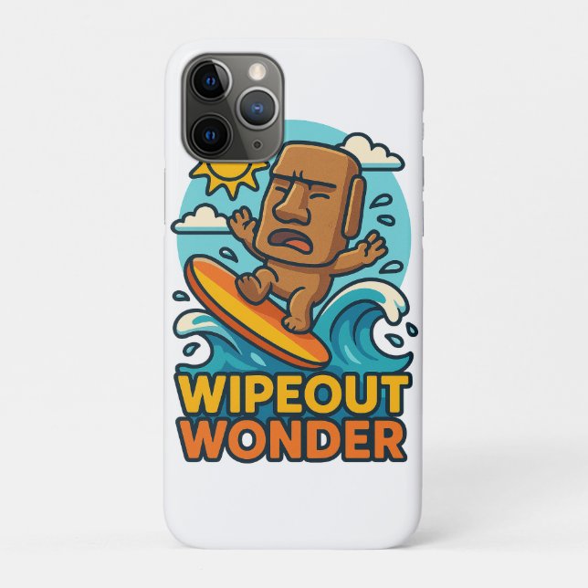 Wipeout Moai Chibi Surf Versagt Case-Mate iPhone Hülle (Rückseite)
