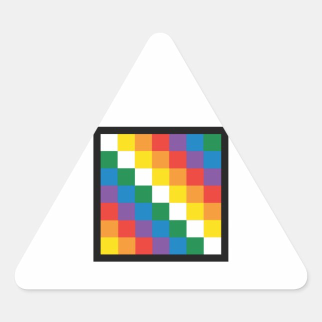 WIPHALA BOLIVIA FLAG DREIECKIGER AUFKLEBER (Vorderseite)