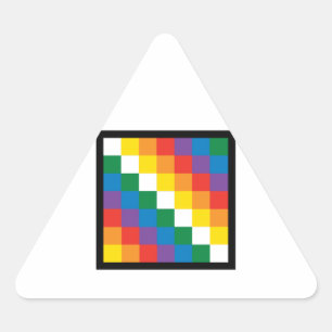 WIPHALA BOLIVIEN FLAGGE DREIECKIGER AUFKLEBER