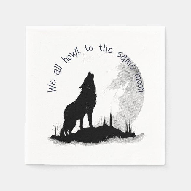 Wir alle klammern uns an das gleiche Moon Inspirat Serviette (Vorderseite)