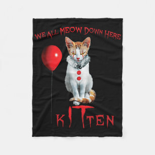 Wir alle Meow Clown Cat Kitten Halloween lustig Ni Fleecedecke