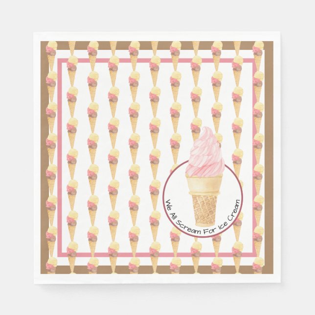 Wir alle schrecken nach Eiskrempapier Napkin Serviette (Vorderseite)