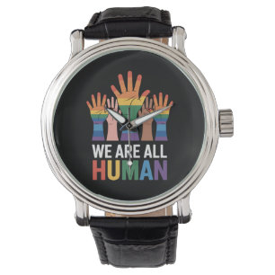 Wir alle sind der menschliche Rainbow LGBTQ-Stolz, Armbanduhr