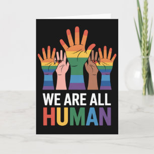 Wir alle sind der menschliche Rainbow LGBTQ-Stolz, Karte